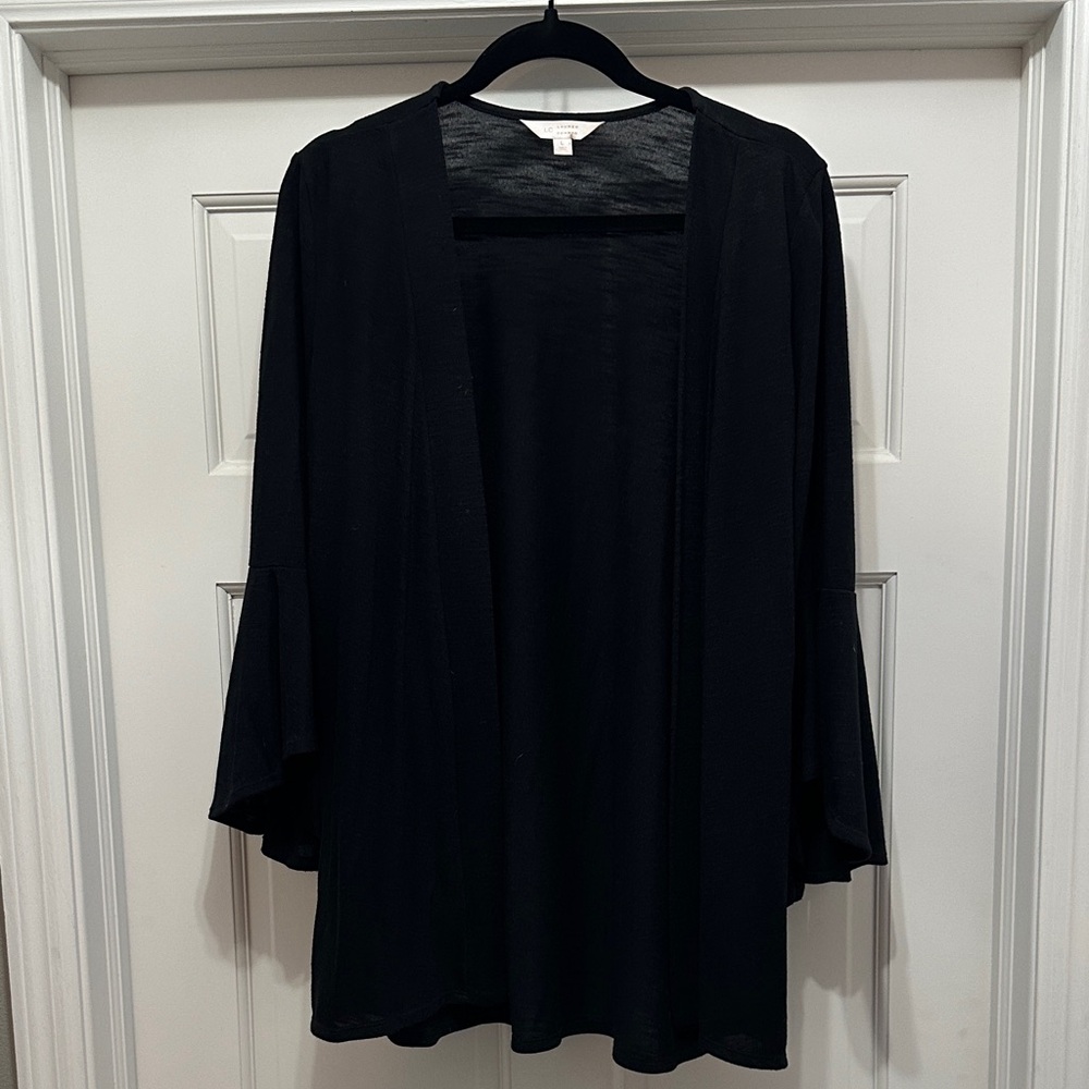 LC Lauren Conrad Black Open-Front Cardigan